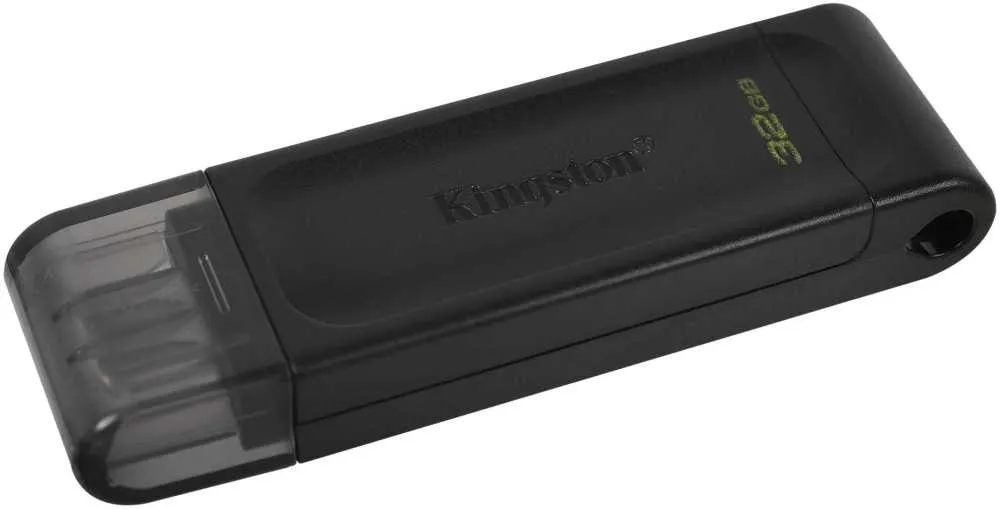 Флеш Диск Kingston 64Gb DataTraveler 70 Type-C DT70/64GB USB3.2 черный