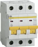 Выключатель автоматический IEK MVA20-3-006-C ВА47-29 6A тип C 4.5kA 3П 400В 3мод белый (упак.:1шт)