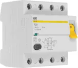 Выключатель дифф.тока УЗО IEK MDV10-4-063-300 ВД1-63 63A 300мА AC 4П 400В 4мод белый (упак.:1шт)