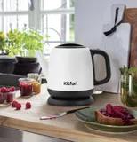 Чайник электрический Kitfort KT-6112 1л. 1630Вт белый/черный (корпус: нержавеющая сталь)