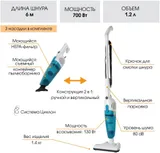 Пылесос ручной Endever Skyclean VC-278 700Вт белый/голубой