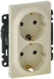 Розетка силов. Legrand Valena Life 753227 2розет. скрыт. зазем. IP20 слоновая кость