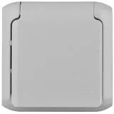 Розетка силов. Legrand Quteo 782351 откр. зазем. штор. крыш. IP44 серый