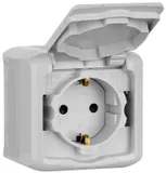 Розетка силов. Legrand Quteo 782351 откр. зазем. штор. крыш. IP44 серый