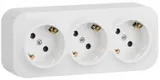 Розетка силов. (3 розетки) Legrand Quteo (782218) откр. зазем. штор. IP20 белый