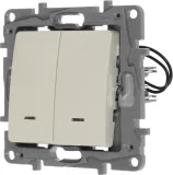 Выключатель Legrand Etika скрыт. 2кл. с подсветкой IP20 слоновая кость (672304)