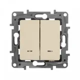 Выключатель Legrand Etika скрыт. 2кл. с подсветкой IP20 слоновая кость (672304)