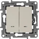 Выключатель Legrand Etika скрыт. 2кл. с подсветкой IP20 слоновая кость (672304)