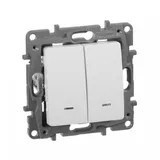 Выключатель Legrand Etika скрыт. 2кл. с подсветкой IP20 белый (672204)