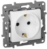 Розетка силов. Legrand Etika 672222 скрыт. зазем. штор. IP21 белый