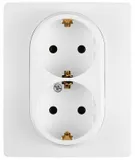 Розетка силов. Legrand Etika 672223 2розет. скрыт. зазем. IP21 белый