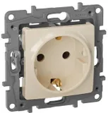 Розетка силов. Legrand Etika 672321 скрыт. зазем. IP21 слоновая кость