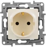 Розетка силов. Legrand Etika 672321 скрыт. зазем. IP21 слоновая кость