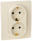Розетка силов. Legrand Etika 672333 2розет. скрыт. зазем. штор. IP21 слоновая кость