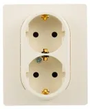 Розетка силов. Legrand Etika 672333 2розет. скрыт. зазем. штор. IP21 слоновая кость
