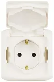 Розетка силов. Legrand Quteo 782321 откр. зазем. штор. крыш. IP44 белый