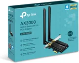 TP-Link Archer TX50E, AX3000 Двухдиапазонный Wi-Fi 6 Bluetooth 5.0 адаптер PCI Express, до 574 Мбит/с на 2,4 ГГц + до 2402 Мбит/с на 5 ГГц, 2 антенны с высоким коэф. усиления