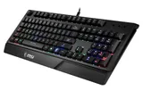 Gaming Keyboard MSI VIGOR GK20, Wired, membrane Keyboard with ergonomic keycaps and wrist rest.  12 Key Anti-ghosting Capability. Water Resistant (spill-proof), Static multi-colour backlighting, Black