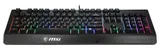 Gaming Keyboard MSI VIGOR GK20, Wired, membrane Keyboard with ergonomic keycaps and wrist rest.  12 Key Anti-ghosting Capability. Water Resistant (spill-proof), Static multi-colour backlighting, Black