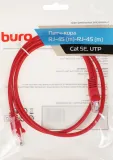 Патч-корд Buro UTP 4 пары cat.5E CCA molded 1м красный RJ-45 (m)-RJ-45 (m) (UTP-5E-1M-R)