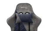Кресло игровое Zombie VIKING X Fabric серый/темно-синий с подголов. крестов. пластик