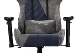 Кресло игровое Zombie VIKING X Fabric серый/темно-синий с подголов. крестов. пластик