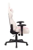 Кресло игровое Zombie VIKING X Fabric белый/розовый с подголов. крестов. пластик