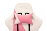 Кресло игровое Zombie VIKING X Fabric белый/розовый с подголов. крестов. пластик