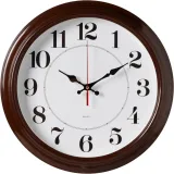 Часы настенные аналоговые Бюрократ WALLC-R85P D35см коричневый/белый (WALLC-R85P35/BROWN)