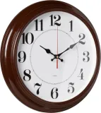 Часы настенные аналоговые Бюрократ WALLC-R85P D35см коричневый/белый (WALLC-R85P35/BROWN)