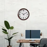 Часы настенные аналоговые Бюрократ WALLC-R87P D29см темно-коричневый/белый (WALLC-R87P29/DARK_BROWN)