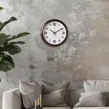 Часы настенные аналоговые Бюрократ WALLC-R87P D29см темно-коричневый/белый (WALLC-R87P29/DARK_BROWN)