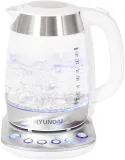 Чайник электрический Hyundai HYK-G4033 1.7л. 2200Вт белый/серебристый (корпус: стекло)