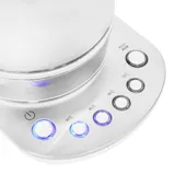 Чайник электрический Hyundai HYK-G4033 1.7л. 2200Вт белый/серебристый (корпус: стекло)