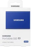 Твердотельный накопитель SSD Samsung T7 External 500Gb BLUE USB 3.2 (MU-PC500H/WW) 1year