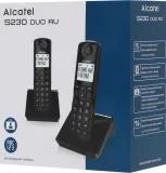 Р/Телефон Dect Alcatel S230 DUO RU черный (труб. в компл.:2шт) АОН