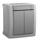 Выключатель Panasonic Pacific откр. 2кл. IP54 серый матовый (упак.:1шт) (WPTC40092GR-RU)