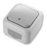 Выключатель Panasonic Palmiye откр. 1кл. IP54 серый глянцевый (упак.:1шт) (90555504-RU)