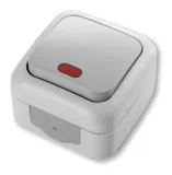 Выключатель Panasonic Palmiye откр. 1кл. с подсветкой IP54 серый глянцевый (упак.:1шт) (90555519-RU)