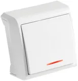 Выключатель Panasonic Vera откр. 1кл. с подсветкой IP20 белый глянцевый (упак.:1шт) (90681019-RU)