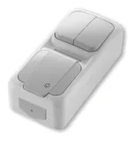 Выключатель Panasonic Palmiye откр. 2кл. IP54 серый глянцевый (упак.:1шт) (90555782-RU)