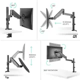 Кронштейн для мониторов Onkron G70 черный 13"-34" макс.8кг настольный поворот и наклон верт.перемещ.