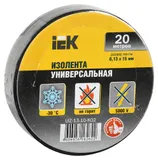 Изолента IEK ш.15мм 20м черный (упак.:10шт) (UIZ-13-10-K02-10PCS)