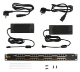 Панель POE 19", 16 портов, с двумя блоками питания 48V, 120W