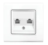 Розетка комп/тел. Panasonic Linnera S 91400035-RU скрыт. IP20 белый (упак.:1шт)