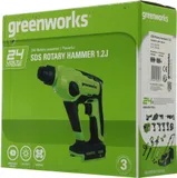 Перфоратор Greenworks GD24SDS1 патрон:SDS-plus уд.:1.2Дж аккум. (кейс в комплекте)