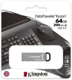 Флеш Диск Kingston 64GB DataTraveler Kyson DTKN/64GB USB3.2 серебристый/черный