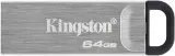 Флеш Диск Kingston 64GB DataTraveler Kyson DTKN/64GB USB3.2 серебристый/черный