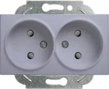 Розетка силов. Panasonic Karre&Arkedia WKTT02142SL-RU 2розет. скрыт. зазем. штор. IP20 серебро (упак.:1шт)