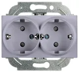 Розетка силов. Panasonic Karre&Arkedia WKTT02152SL-RU 2розет. двойн. скрыт. зазем. штор. IP20 серебро (упак.:1шт)